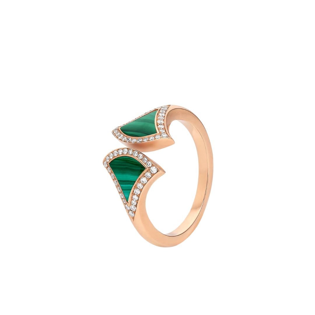 [⭐Sparkve]DREAM MALACHITE DIAMOND OPEN RING