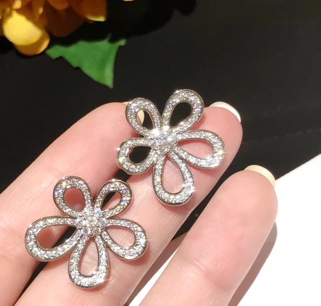 [⭐Sparkve]FLOWERLACE EARRINGS FULL DIAMONDS