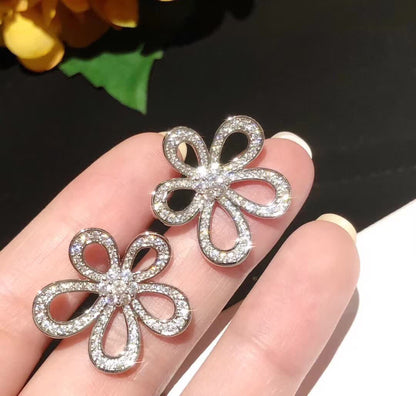 [⭐Sparkve]FLOWERLACE EARRINGS FULL DIAMONDS