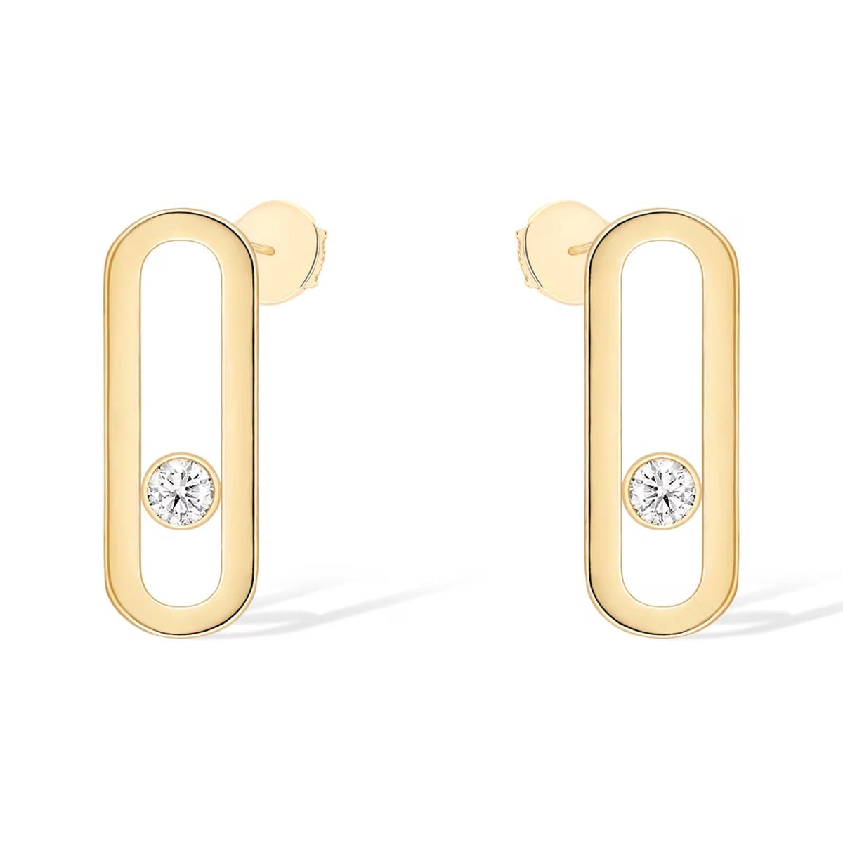 [⭐Sparkve]MOVE UNO SMALL 1 DIAMOND EARRINGS