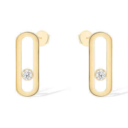 [⭐Sparkve]MOVE UNO SMALL 1 DIAMOND EARRINGS
