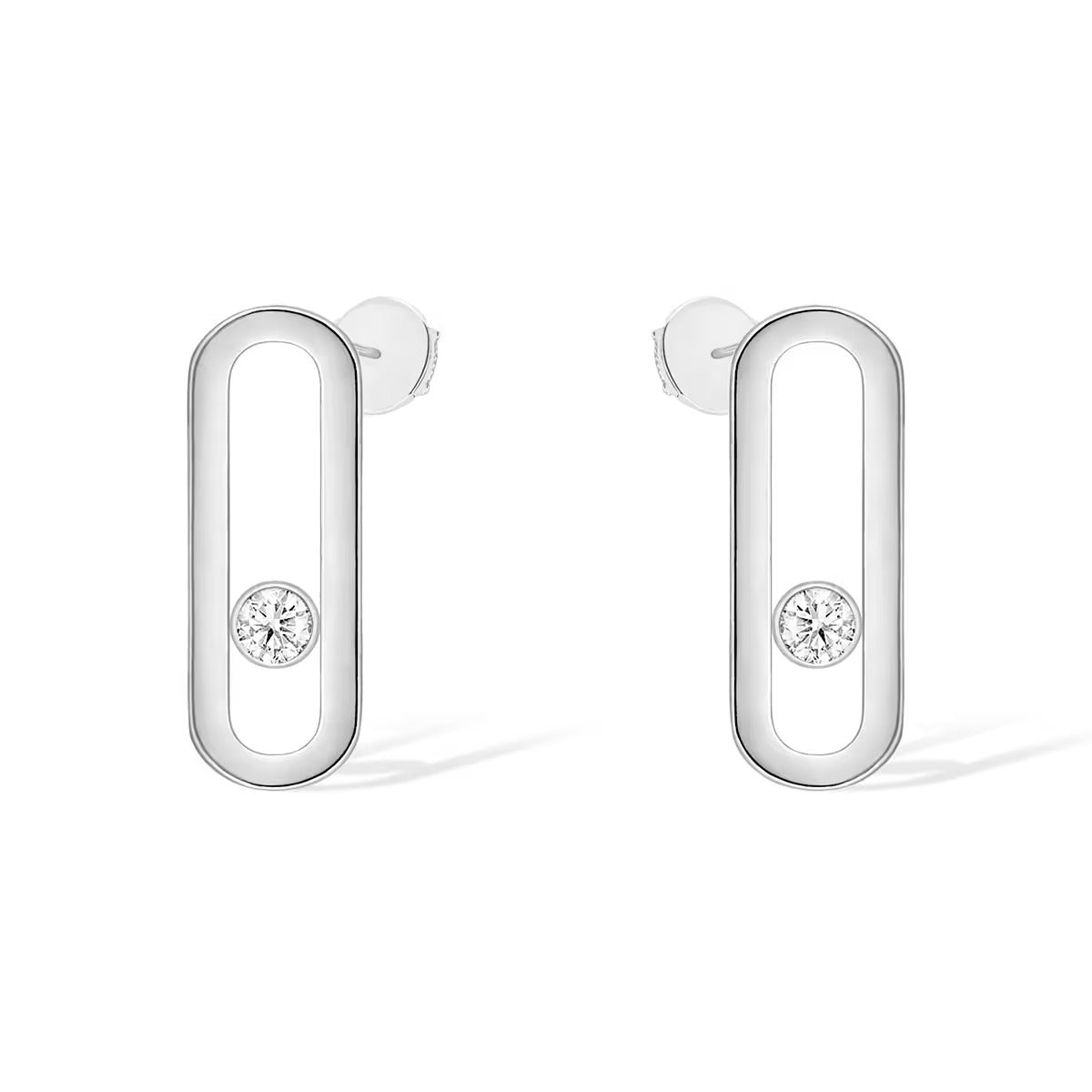 [⭐Sparkve]MOVE UNO SMALL 1 DIAMOND EARRINGS