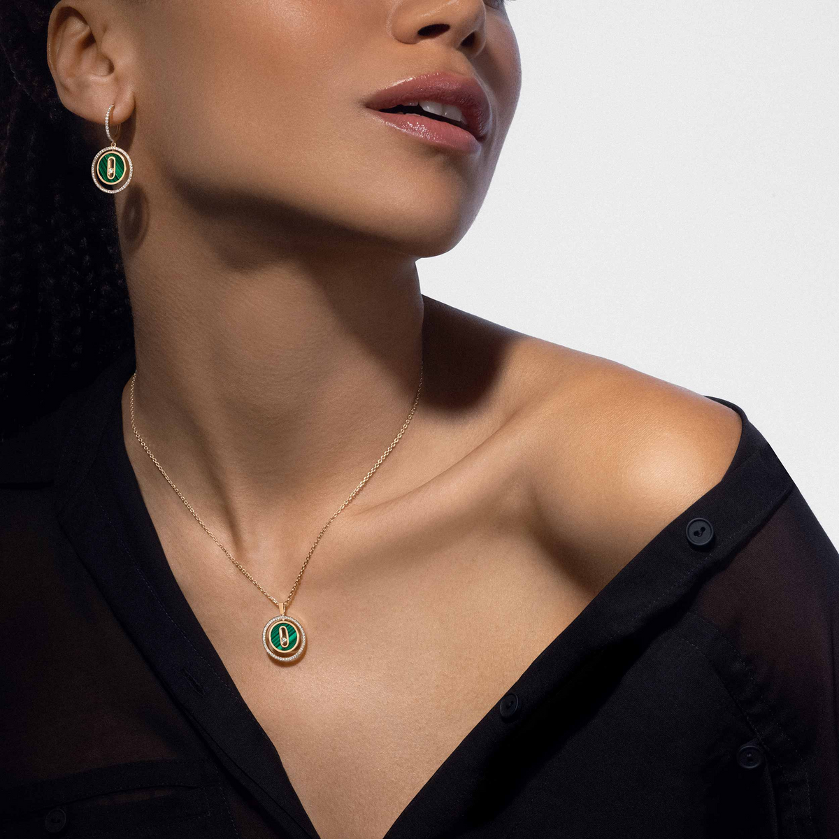 [⭐Sparkve]Demo MOVE 1 DIAMOND MALACHITE GOLD DIAMOND NECKLACE