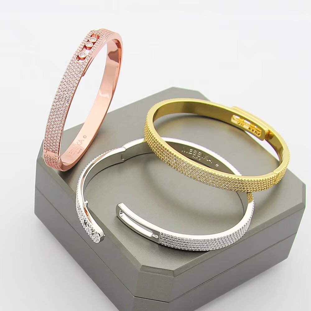 [⭐Sparkve]Move Noa Full Pavé Diamond Bangle Bracelet