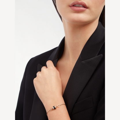 [⭐Sparkve]ZERO 1 SOFT PINK GOLD AND BLACK CERAMIC BRACELET