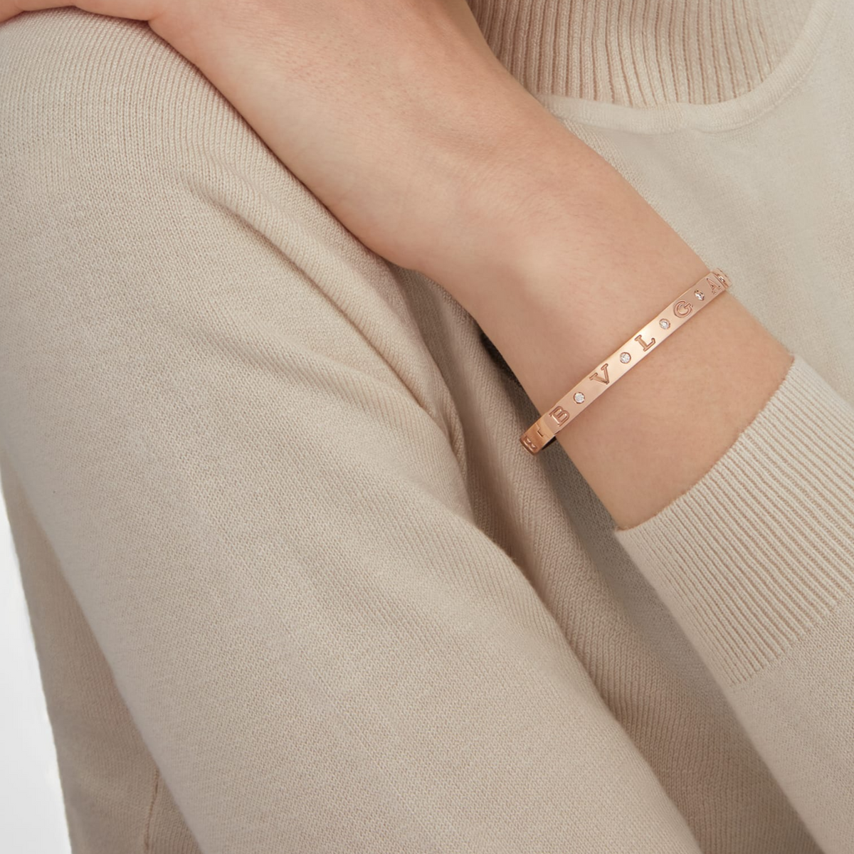 [⭐Sparkve]ZERO 1 PINK GOLD 12 DIAMONDS BRACELET