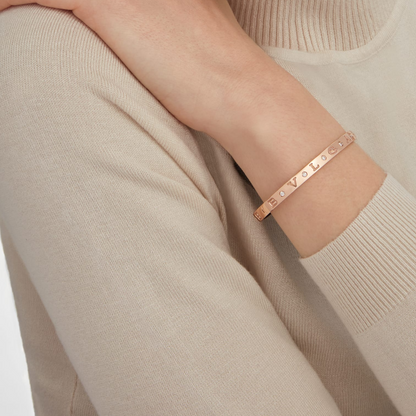 [⭐Sparkve]ZERO 1 PINK GOLD 12 DIAMONDS BRACELET
