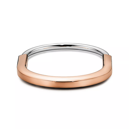 [⭐Sparkve Jewels]LOCK BRACELET ROSE AND WHITE GOLD