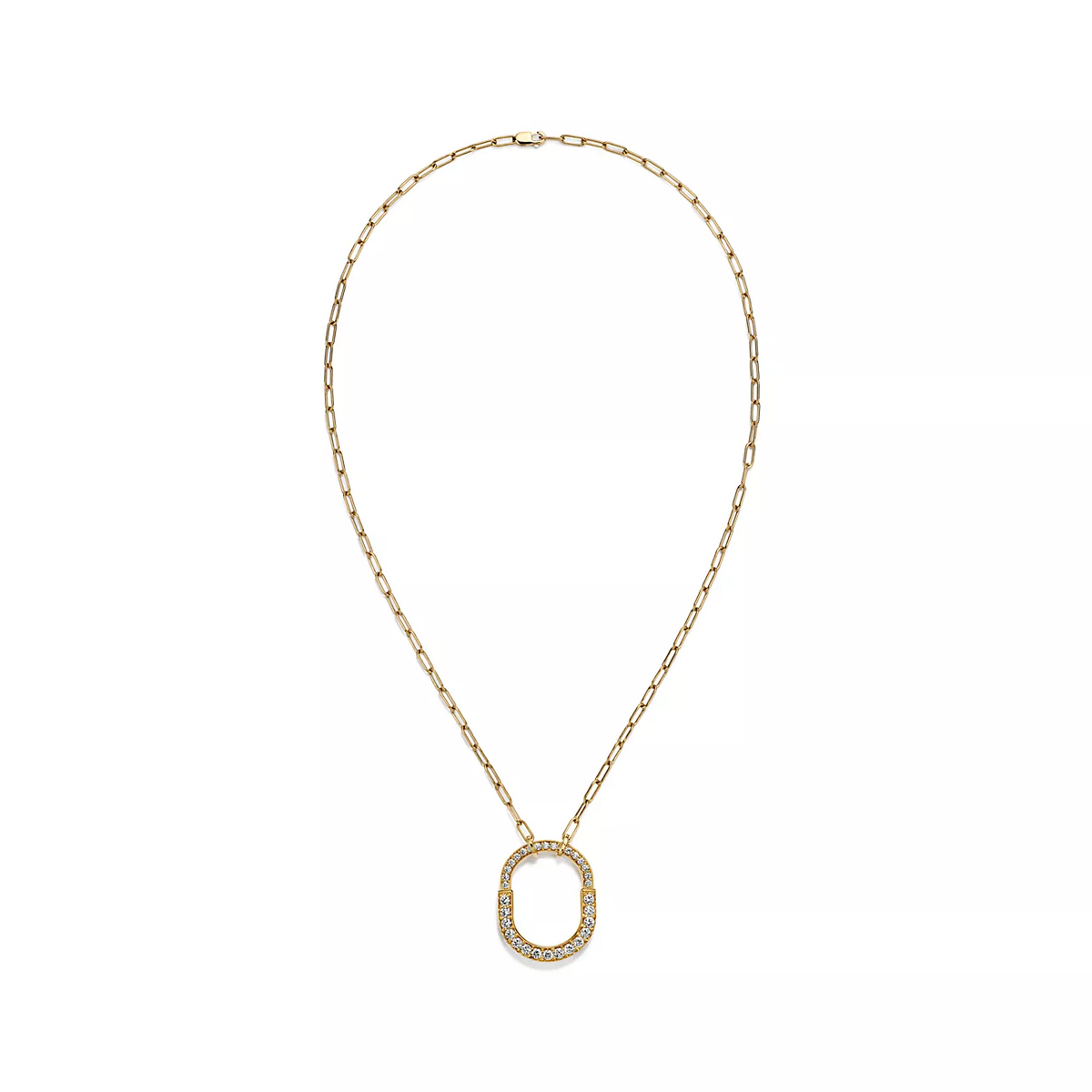 [⭐Sparkve Jewels]LOCK NECKLACE MEDIUM PENDANT GOLD PAVED DIAMONDS