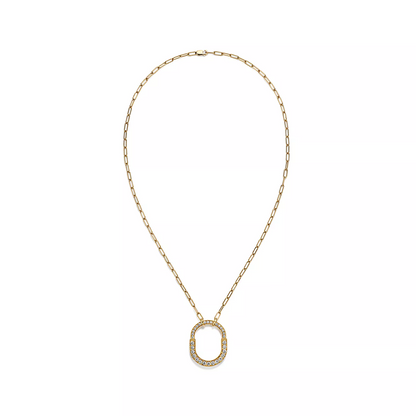 [⭐Sparkve Jewels]LOCK NECKLACE MEDIUM PENDANT GOLD PAVED DIAMONDS