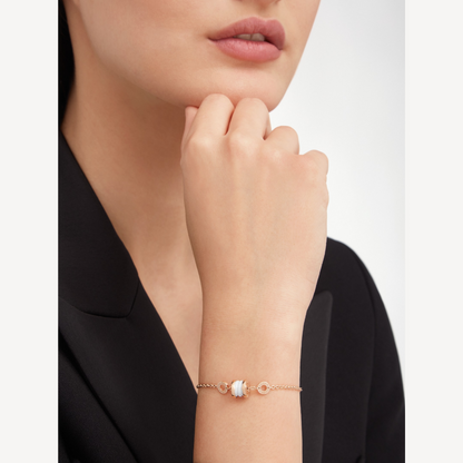 [⭐Sparkve]ZERO 1 SOFT PINK GOLD AND WHITE CERAMIC BRACELET