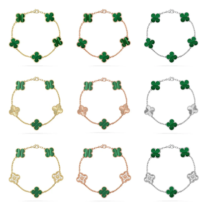[⭐Sparkve] CLOVER 5 MOTIF MALACHITE BRACELET COLLECTION