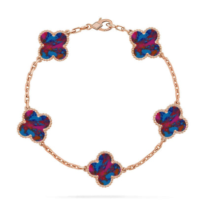 [⭐Sparkve]CLOVER 5 MOTIF COLOR GEMSTONES BRACELET COLLECTION