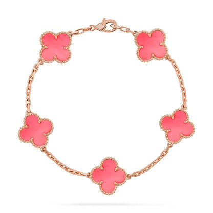 [⭐Sparkve] CLOVER 5 MOTIFS  PINK MOP BRACELET COLLECTION