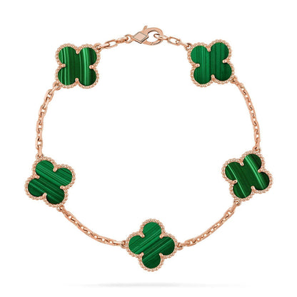 [⭐Sparkve] CLOVER 5 MOTIF MALACHITE BRACELET COLLECTION