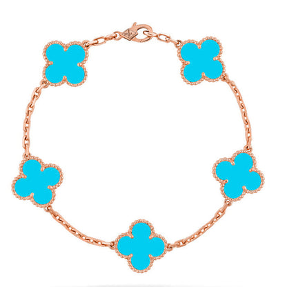 [⭐Sparkve] CLOVER 5 MOTIF TURQUOISE BRACELET COLLECTION