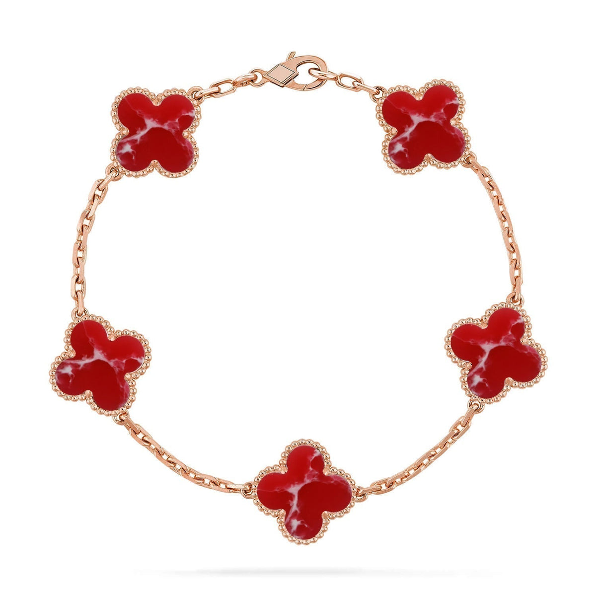 [⭐Sparkve]CLOVER 5 MOTIF RED PATTERN BRACELET COLLECTION