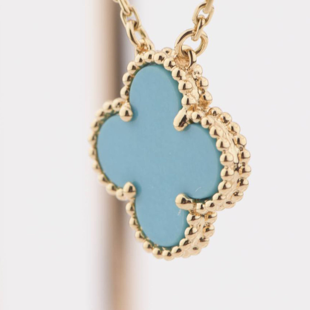 [⭐Sparkve]CLOVER 15MM VINTAGE TURQUOISE NECKLACE