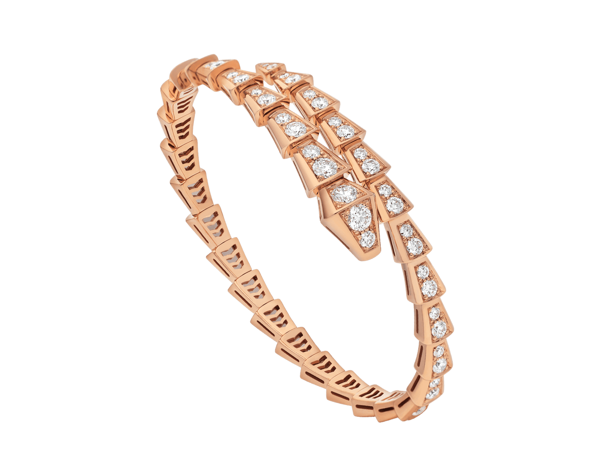 [⭐Sparkve]SERPENTI BRACELET 6.8MM PINK GOLD DIAMOND