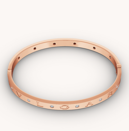 [⭐Sparkve]ZERO 1 PINK GOLD 12 DIAMONDS BRACELET