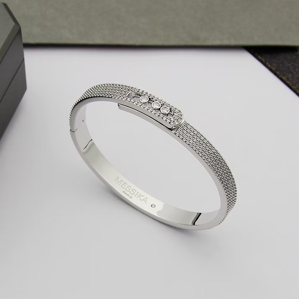 [⭐Sparkve]Move Noa Full Pavé Diamond Bangle Bracelet