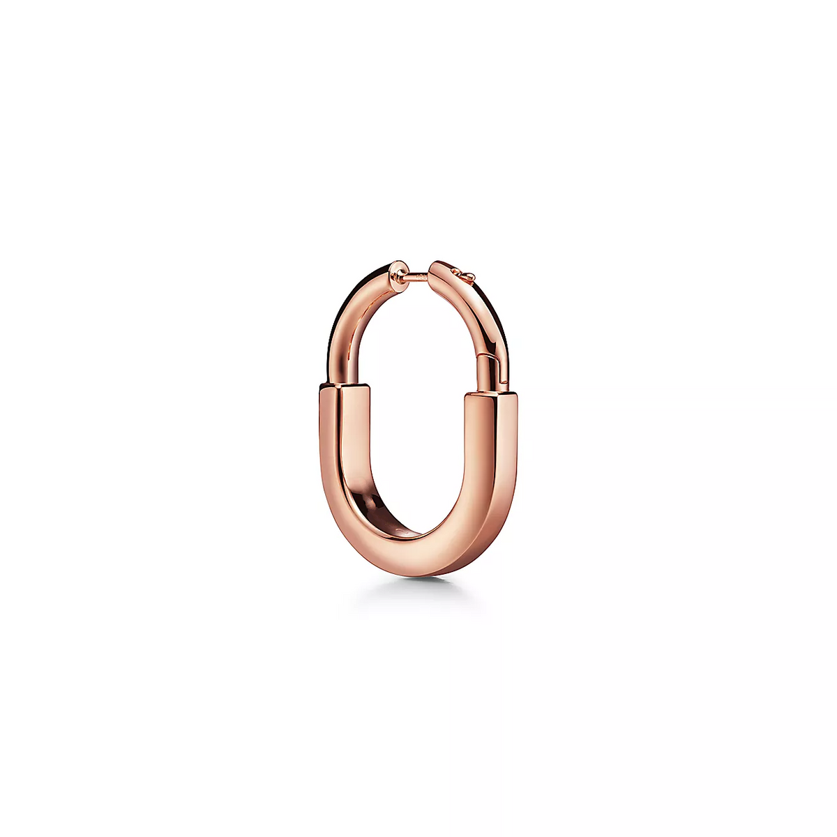 [⭐Sparkve Jewels]LOCK MEDIUM PINK DIAMOND PINK GOLD EARRINGS