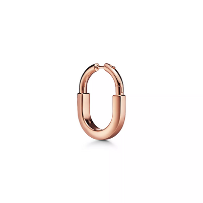 [⭐Sparkve Jewels]LOCK MEDIUM PINK DIAMOND PINK GOLD EARRINGS