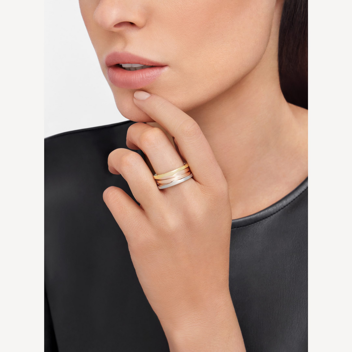 [⭐Sparkve]ZERO 1 THREE-BAND ROSE WHITE AND YELLOW RING