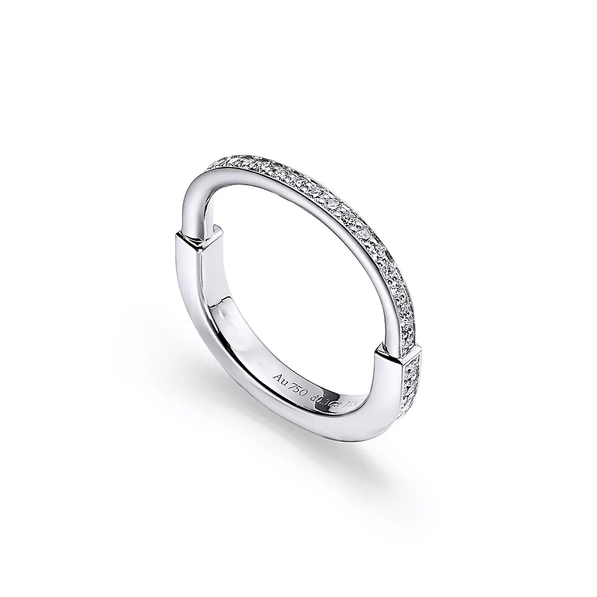 [⭐Sparkve Jewels]LOCK RING SILVER DIAMOND PAVED