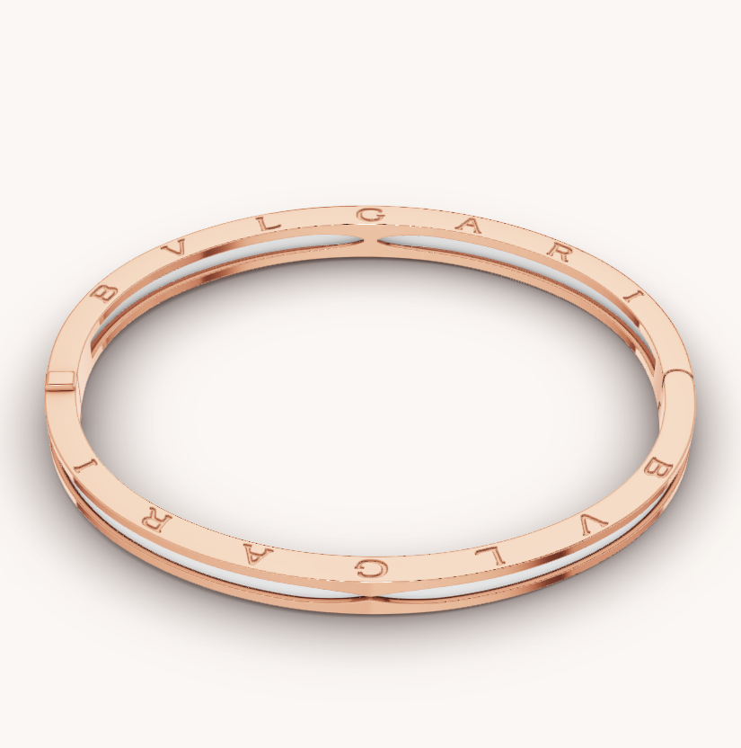[⭐Sparkve]ZERO 1 PINK GOLD WITH WHITE CERAMIC BRACELET