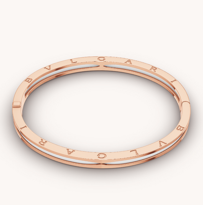 [⭐Sparkve]ZERO 1 PINK GOLD WITH WHITE CERAMIC BRACELET