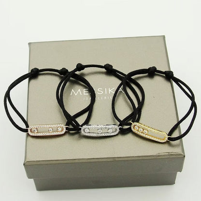 [⭐Sparkve]Messika Care(s) pink cord pavé bracelet