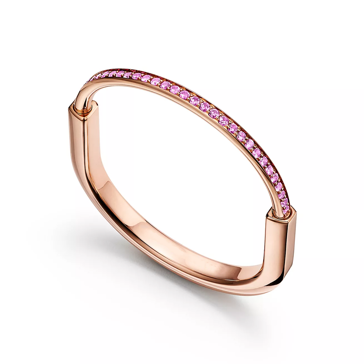 [⭐Sparkve Jewels]LOCK BRACELET ROSE DIAMOND PINK GOLD