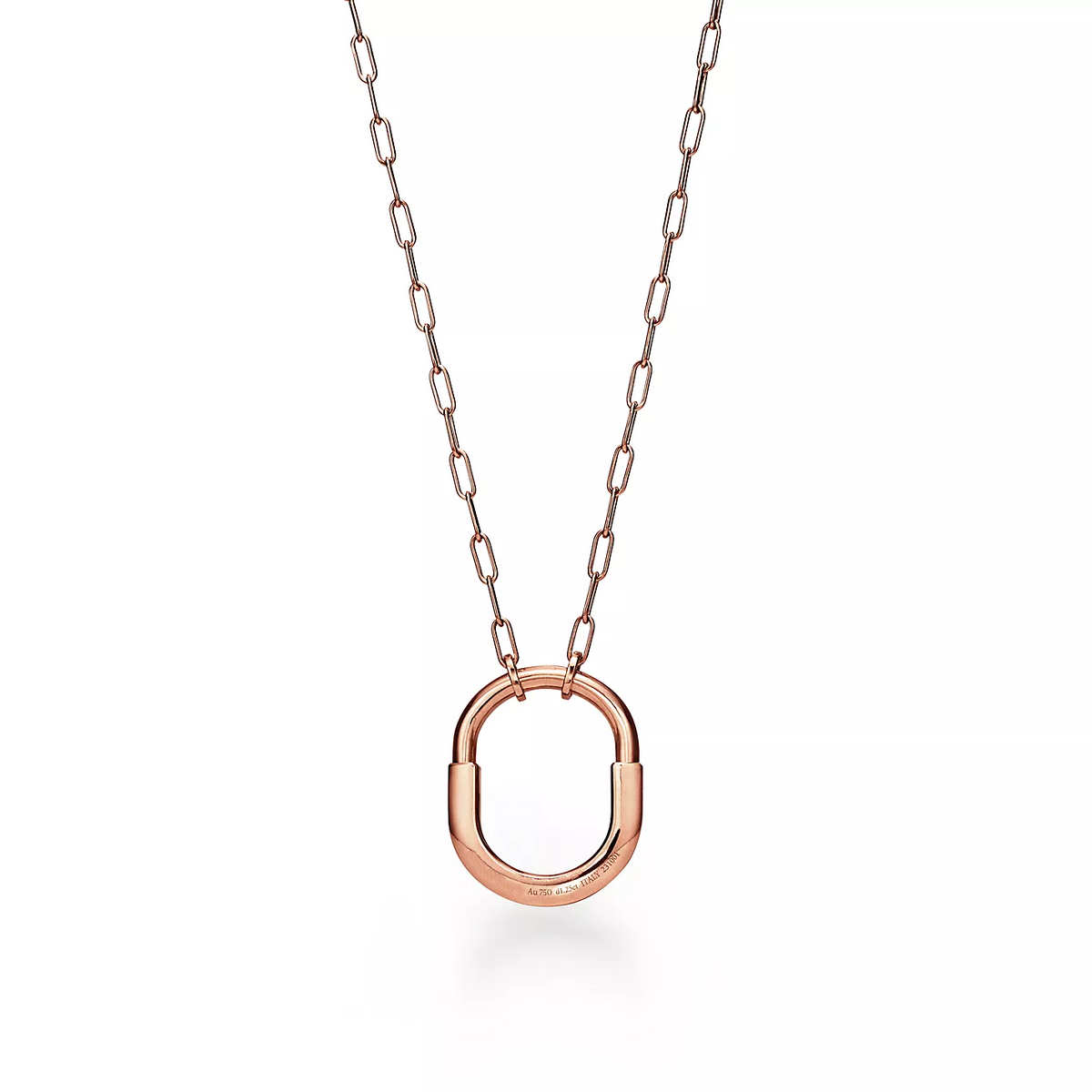 [⭐Sparkve Jewels]LOCK NECKLACE MEDIUM PENDANT PINK GOLD PAVED DIAMONDS
