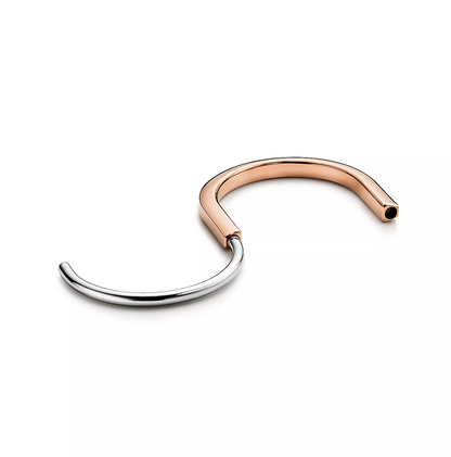 [⭐Sparkve Jewels]LOCK BRACELET ROSE AND WHITE GOLD