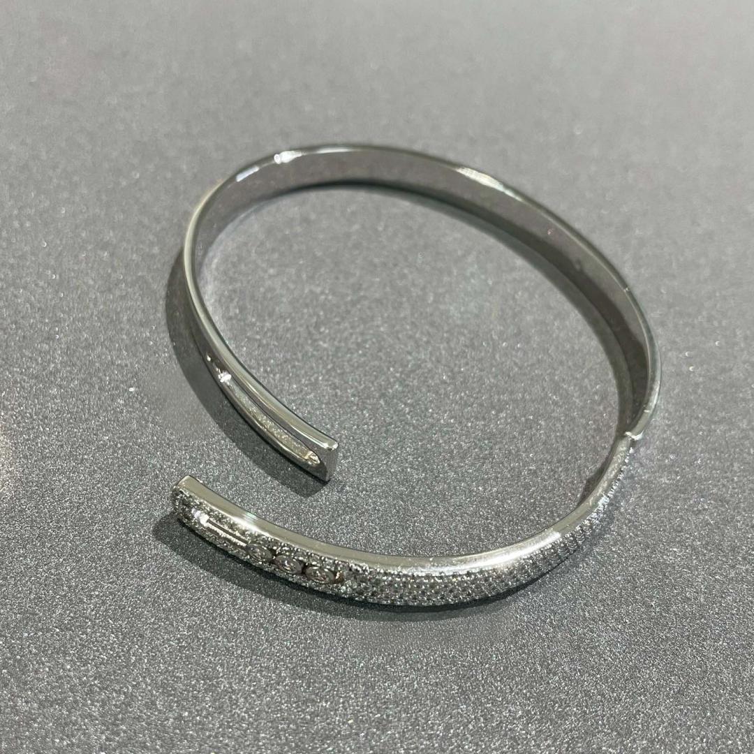 [⭐Sparkve]Move Noa Rose Gold Pavé Diamond Bangle Bracelet