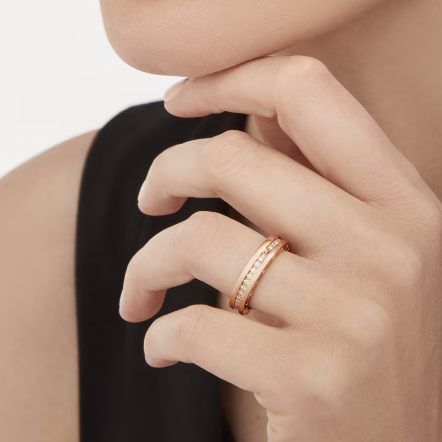 [⭐Sparkve]ZERO 1 ONE-BAND PAVED DIAMONDS ON THE SPIRAL RING