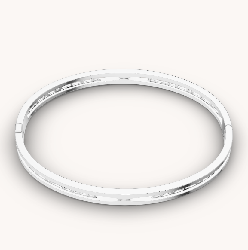 [⭐Sparkve]ZERO 1 SPIRAL LOGO SILVER BRACELET