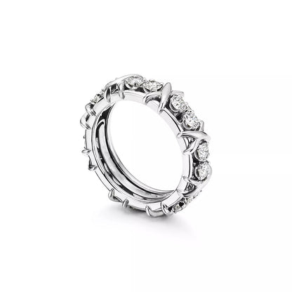 [⭐Sparkve Jewels]SIXTEEN STONE SILVER RING