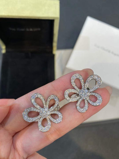 [⭐Sparkve]FLOWERLACE EARRINGS FULL DIAMONDS