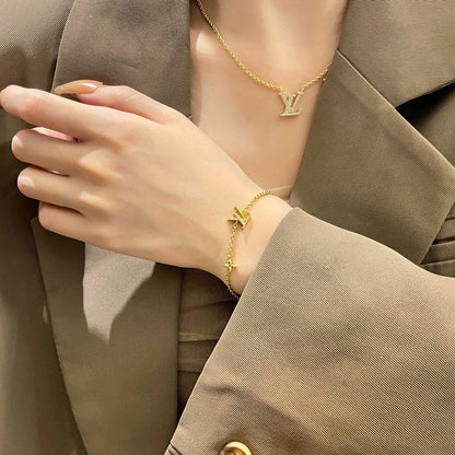 [⭐Sparkve]LOGO STAR MOTIF GOLD BRACELET