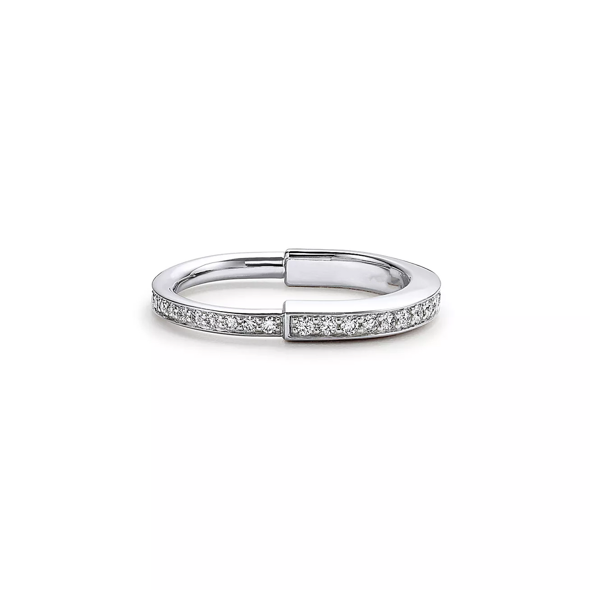 [⭐Sparkve Jewels]LOCK RING SILVER DIAMOND PAVED