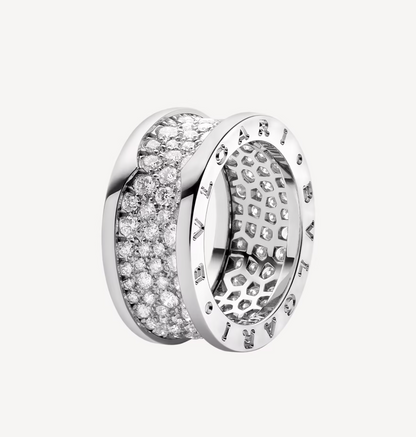 [⭐Sparkve]ZERO 1 WITH PAVED DIAMONDS ON THE SPIRAL RING
