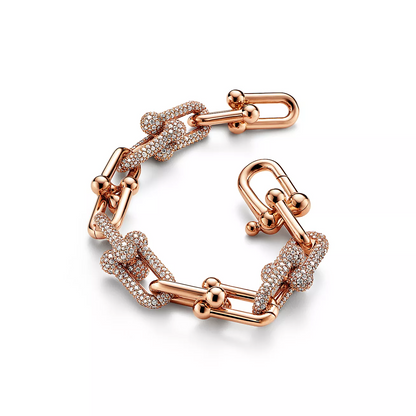 [⭐Sparkve Jewels]HARDWEAR LARGE LINK PINK GOLD PAVED DIAMOND BRACELET