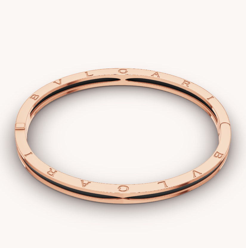 [⭐Sparkve]ZERO 1 PINK GOLD WITH BLACK CERAMIC BRACELET