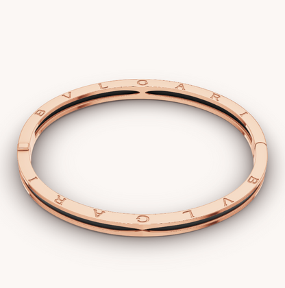 [⭐Sparkve]ZERO 1 PINK GOLD WITH BLACK CERAMIC BRACELET