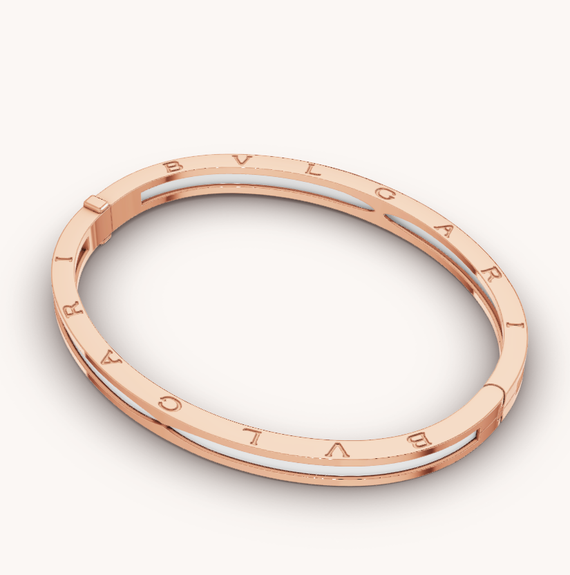 [⭐Sparkve]ZERO 1 PINK GOLD WITH WHITE CERAMIC BRACELET