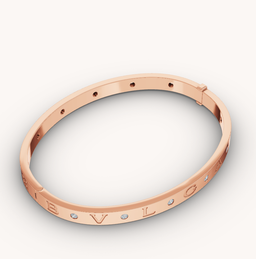 [⭐Sparkve]ZERO 1 PINK GOLD 12 DIAMONDS BRACELET