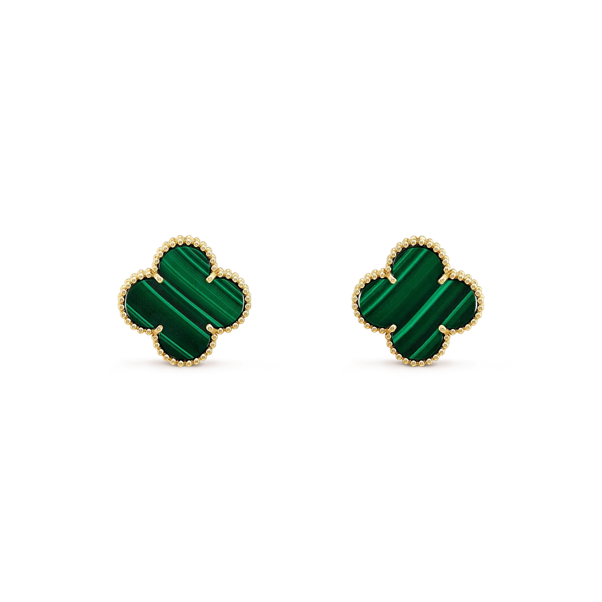 [⭐Sparkve]CLOVER MINI 9.5MM MALACHITE  EARRINGS