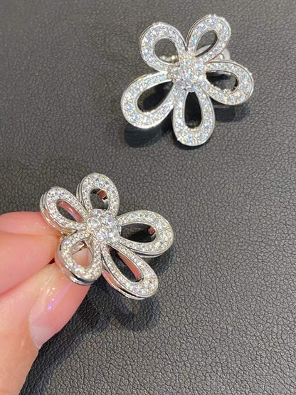 [⭐Sparkve]FLOWERLACE EARRINGS FULL DIAMONDS